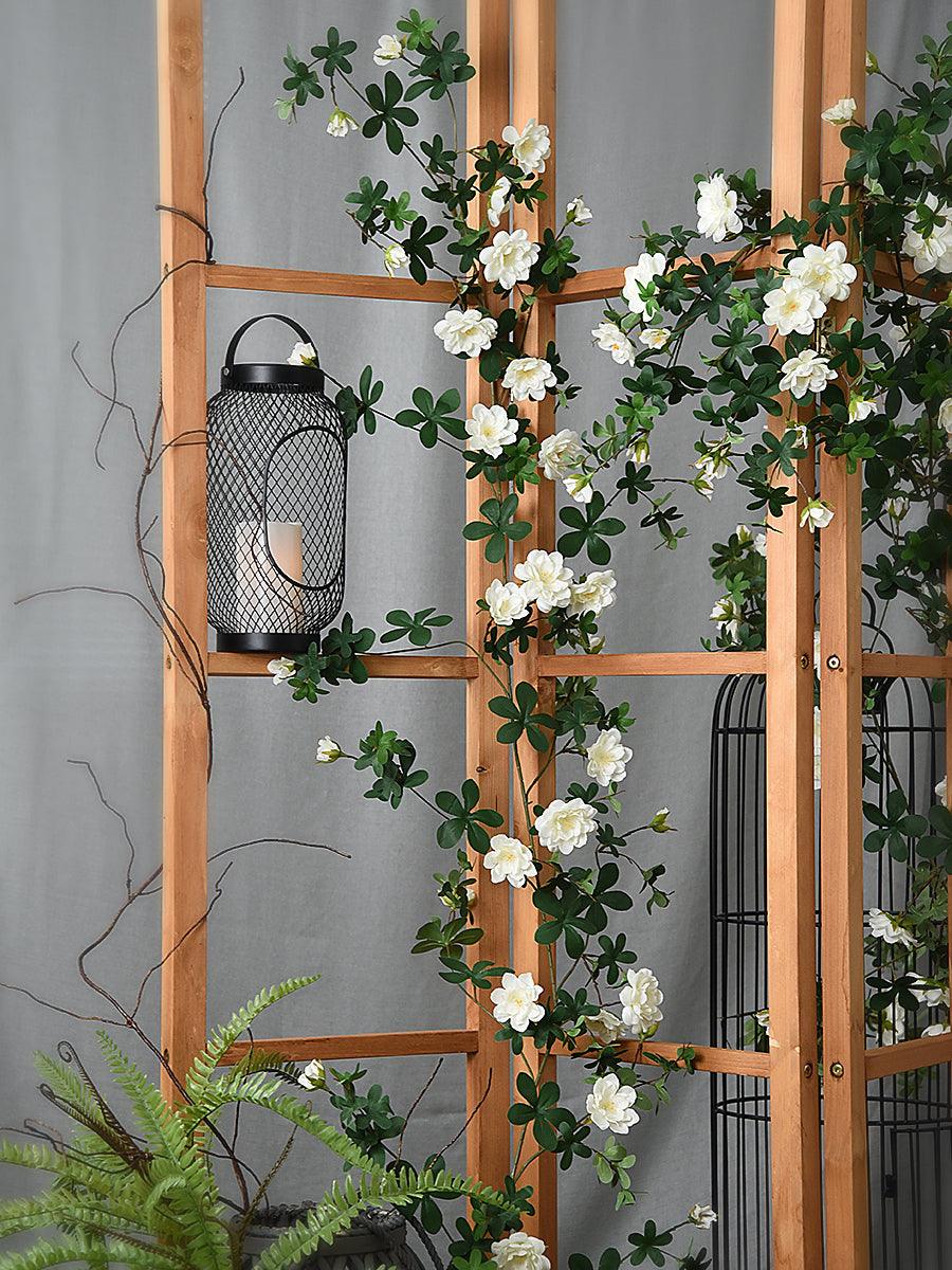 Simulated rose vine shading and winding indoor walls